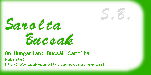 sarolta bucsak business card