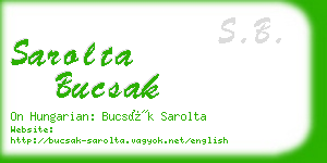 sarolta bucsak business card